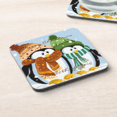 Cute Penguins Onderzetters voor kerstmis (Linkerzijde)