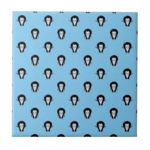 Cute Penguins over Winter Blue Tegeltje