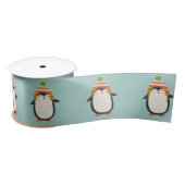 Cute Penguins Pattern - Aqua Green Kerstmis Lint (Spoel)