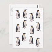 Cute Penguins Pattern Briefkaart (Voorkant / Achterkant)