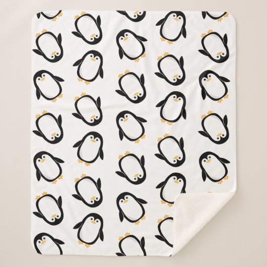 Cute Penguins Pattern Sherpa Deken (Voorkant)