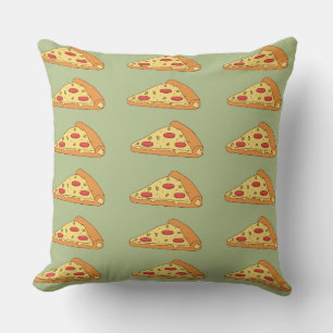 Cute  Peperoni Pizza groen en oranje Kussen
