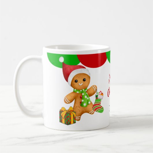 Cute Père Noël Gingerbread Man's Mug (Gauche)