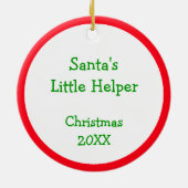 Cute Père Noël Helper Ornement de Noël personnalis (Dos)