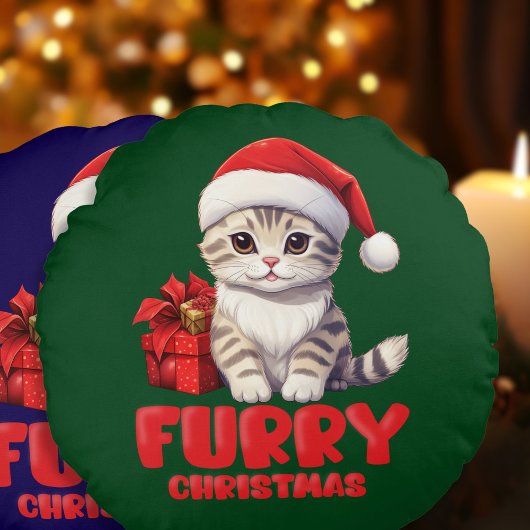 Cute Père Noël Kitten Coussin