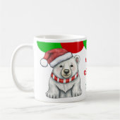 Cute Père Noël Polar Bear Kid's Mug (Gauche)