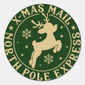 Cute Père Noël Seal Pôle Nord Étiquette approuvé (Devant)