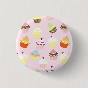 Cute Perfect Prachtige Roze Cupcake Ronde Button 3,2 Cm