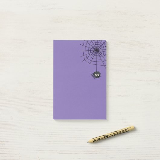 Cute Periwinkle Halloween Spiderweb Post its Post-it® Notes (Op bureau)