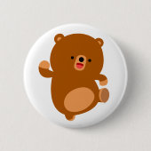 Cute Perky Cartoon Beer Ronde Button 5,7 Cm (Voorkant)