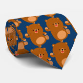 Cute Perky Cartoon Beer Stropdas (Opgerold)