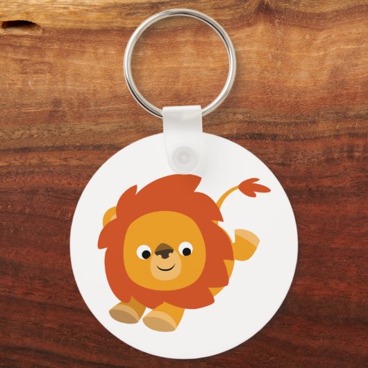 Cute Perky Cartoon Lion Sleutelhanger (Voorkant)