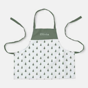 Cute Personalised Christmas Trees Pattern Apron Schort