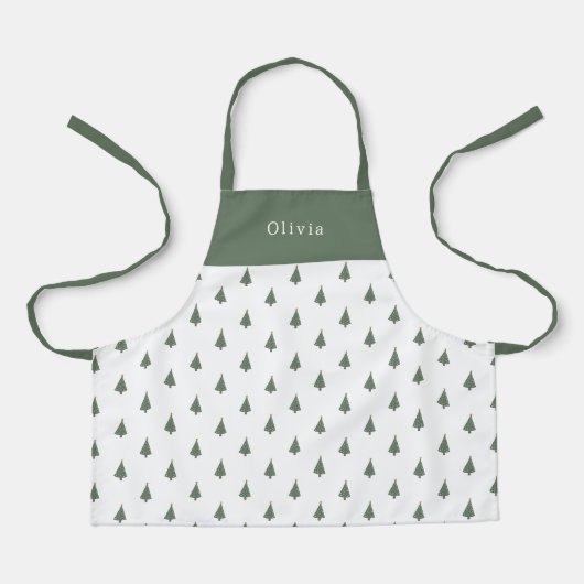 Cute Personalised Christmas Trees Pattern Apron Schort (Voorkant)