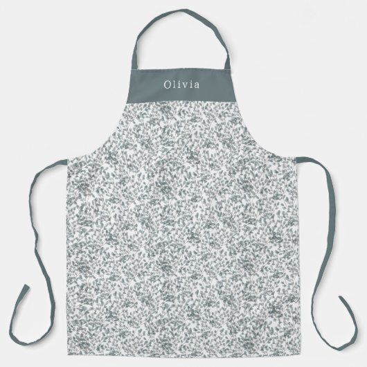 Cute Personalised Floral Botanical Pattern Apron Schort (Voorkant)