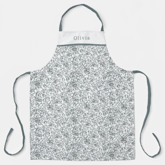 Cute Personalised Floral Botanical Pattern Apron Schort (Voorkant)