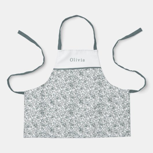 Cute Personalised Floral Botanical Pattern Apron Schort (Voorkant)
