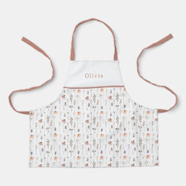 Cute Personalised Floral Botanical Pattern Apron Schort