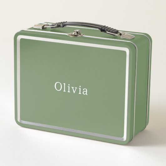 Cute Personalised Your Own Name Metal Lunchbox. (Voorkant)