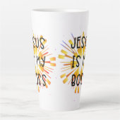 Cute Personalized ĀJESUS IS MY BOSS ĀReligious Latte Mok (Voorkant)
