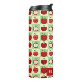 Cute Personalized Apple Pattern Check Thermosbeker (Gedraaid links)