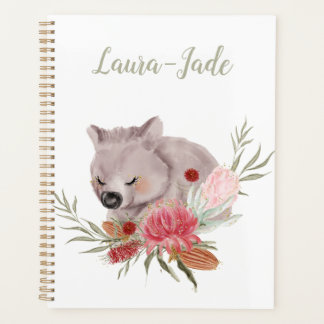 Cute Personalized Australian Native Wombat Planner
