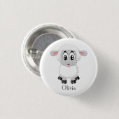 Cute Personalized Baby Lamb Ronde Button 3,2 Cm (Voorkant /achterkant)