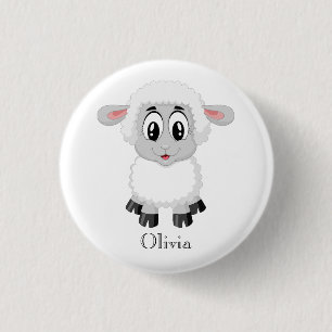 Cute Personalized Baby Lamb Ronde Button 3,2 Cm