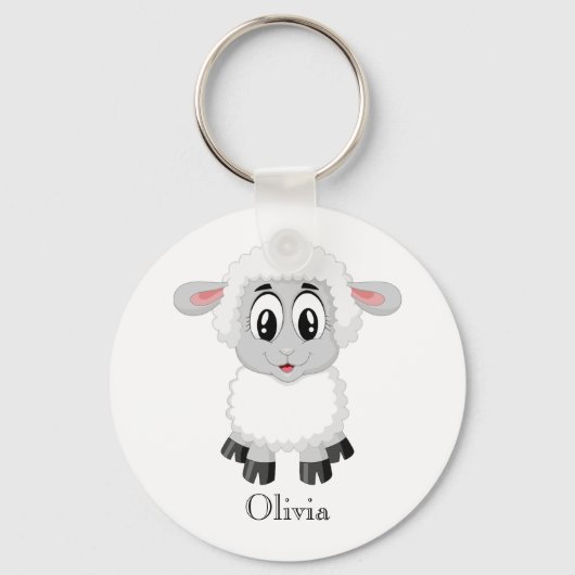 Cute Personalized Baby Lamb Sleutelhanger (Voorkant)