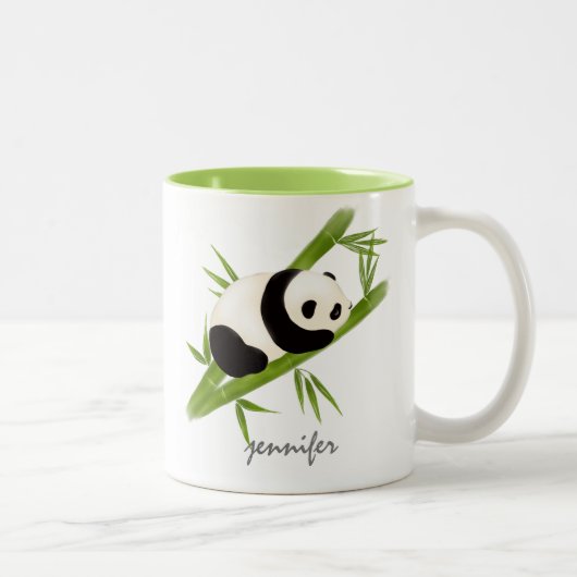 Cute Personalized Bamboe Tree Panda Beer Mok (Rechts)