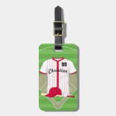 Cute Personalized Baseball Bagagelabel (Voorkant verticaal)