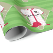 Cute Personalized Baseball Cadeaupapier (Rol Hoek)