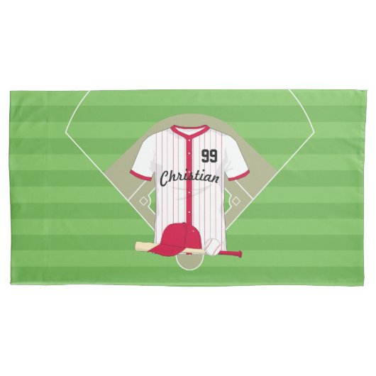 Cute Personalized Baseball Kussensloop (Voorkant)