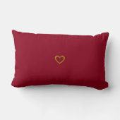Cute Personalized Burgundy Sweet Gold Heart Pillow Kussen (Achterkant)