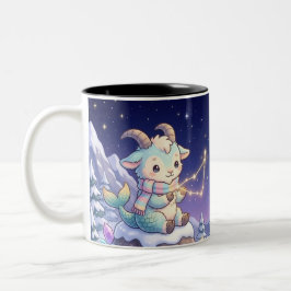 Cute Personalized Capricorn Zodiac Mug Tweekleurige Koffiemok