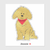 Cute Personalized Cartoon Goldendole Puppy Sticker (Vel)