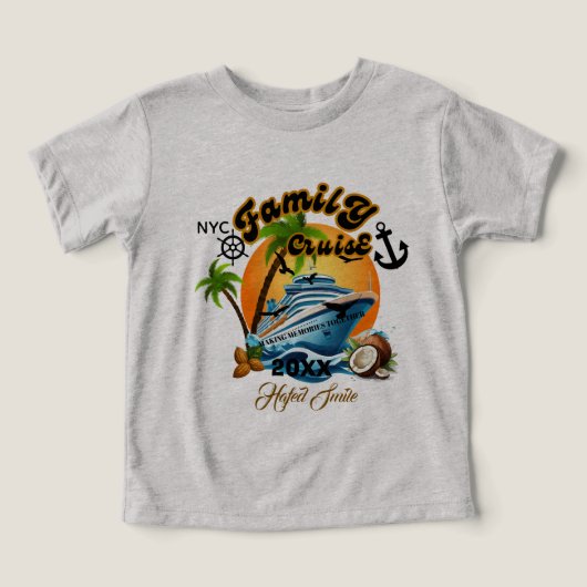 Cute Personalized Cruise Ship Family Trip Sunset T (Design Recto)