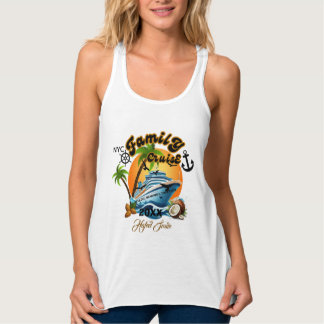 Cute Personalized Cruise Ship Family Trip Sunset T Tanktop