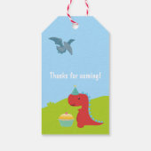 Cute Personalized Dinosaur the Party Cadeaulabel (Achterkant)