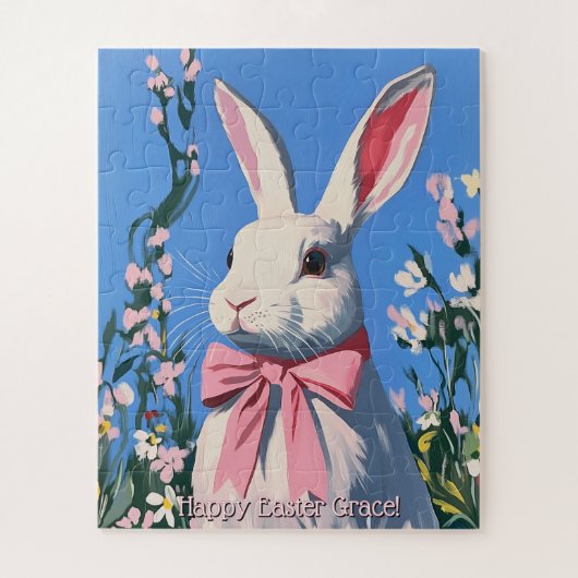 Cute Personalized Easter Bunny Puzzle (Vertical)