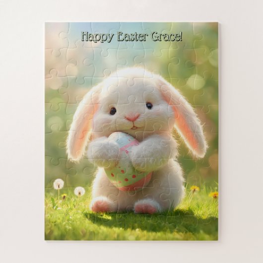 Cute Personalized Easter Bunny Puzzle Legpuzzel (Verticaal)
