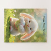 Cute Personalized Easter Bunny Puzzle Legpuzzel (Horizontaal)