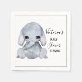 Cute Personalized Elephant Waterverf Baby shower Servet (Voorkant)