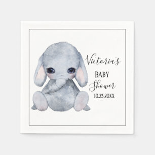 Cute Personalized Elephant Waterverf Baby shower Servet