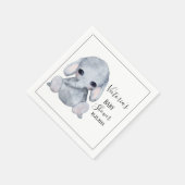 Cute Personalized Elephant Waterverf Baby shower Servet (Hoek)