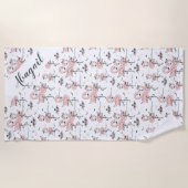 Cute Personalized Flamingos and Crabs Strandlaken (Voorkant)