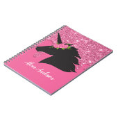 Cute Personalized Floral Unicorn Notitieboek (Linkerzijde)