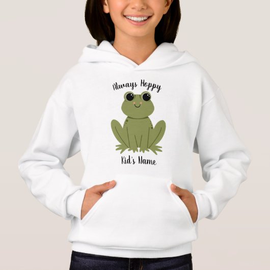 Cute Personalized Frog Always Hoppy Kids Name (Devant)
