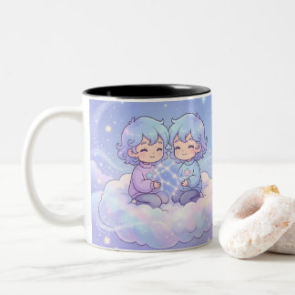 Cute Personalized Gemini Zodiac Mug Tweekleurige Koffiemok