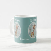 Cute Personalized Hand Painted Boho Giraffe Koffiemok (Voorkant links)